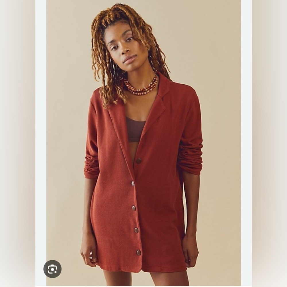 Free people Lizzie Terracotta blazer romper NWT large